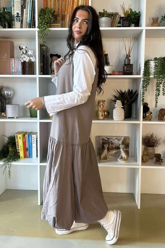 Paloma Pouf Layering Dress Mocha